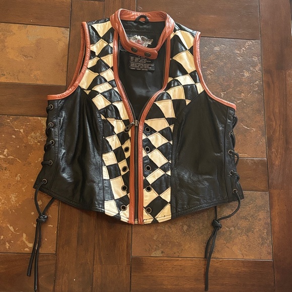 Harley-Davidson Jackets & Blazers - Harley Davidson Leather Racing Vest; RARE & FABULOUS!!